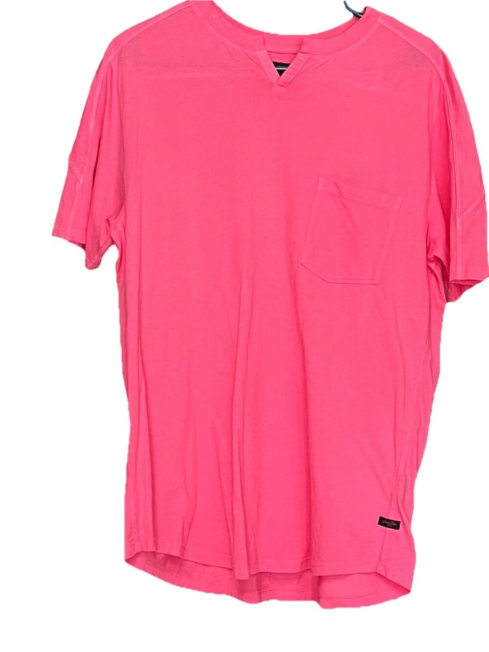 Men's Pre-Owned Goodman Brand Pocket Tee-Size L (Bright Pink)